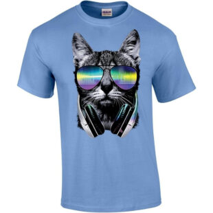 Black Cat Headphone Glass Clorful shirt